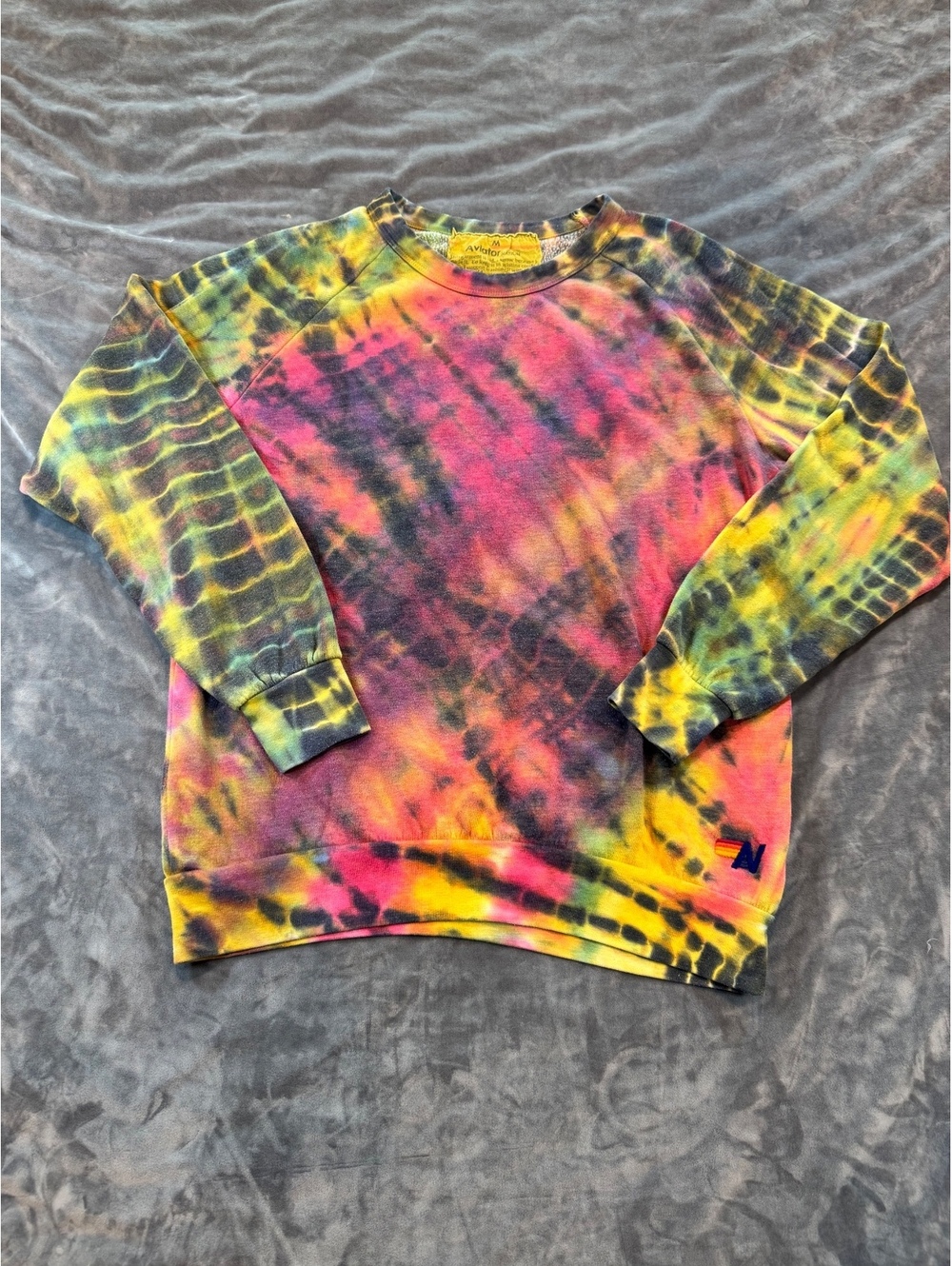 Aviator Nation Tie-Dye Crewneck Sweatshirt — Multicolor - Limited edition